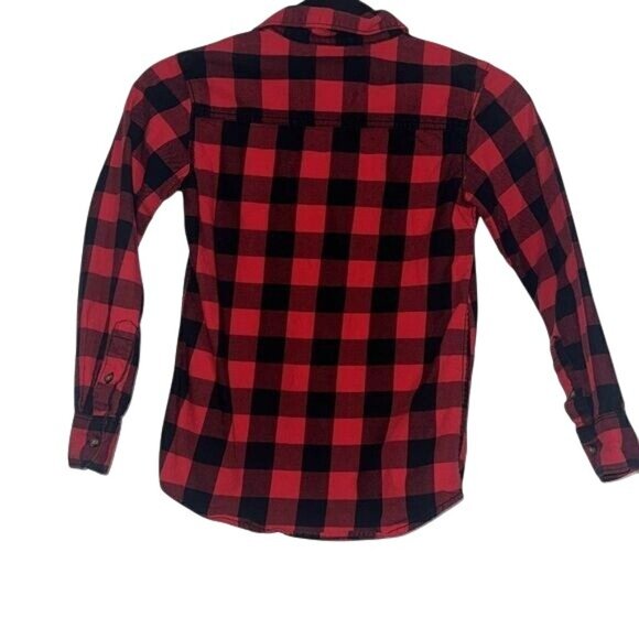 Carters Boys Red & Black Plaid Flannel Shirt Size 8 - Picture 6 of 6